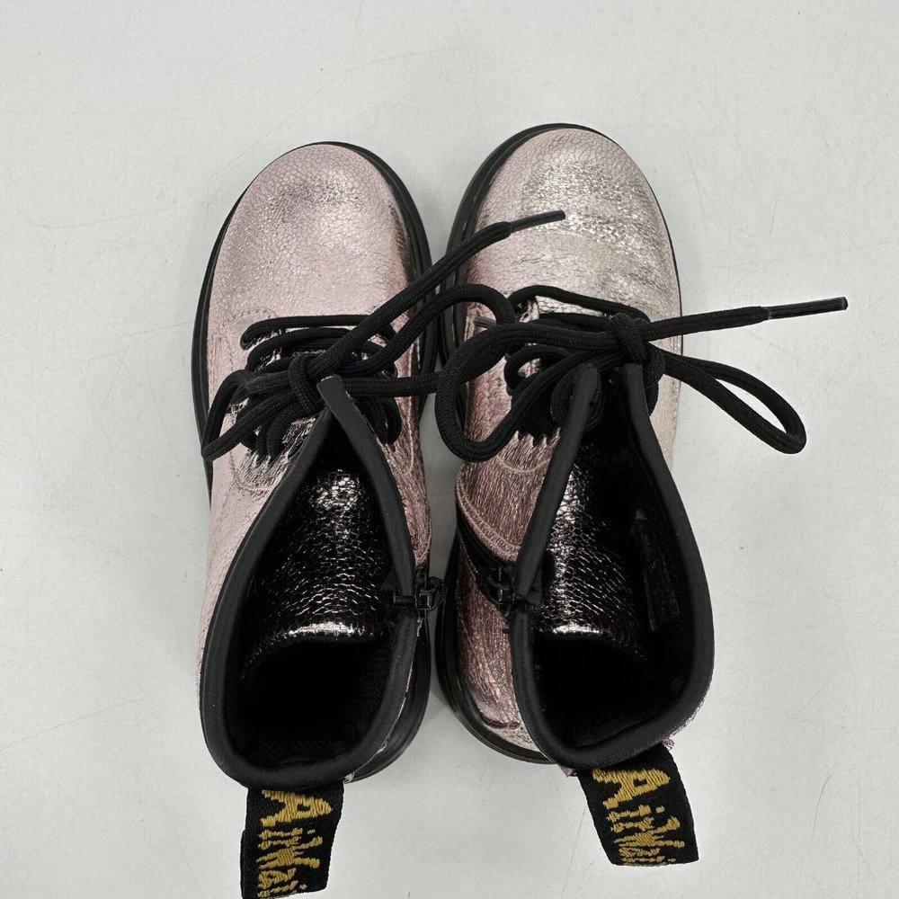 Dr Martens Girls Combat Boots 1460 J Pink Salt Crinkle Size US 1 NEW - Picture 5 of 12